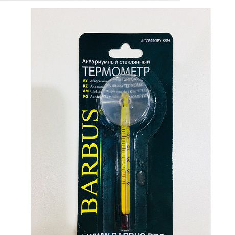 Термометр для аквариума внутренний Barbus желтый микро 